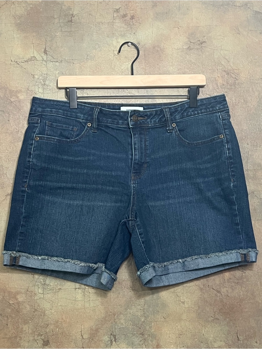Sonoma Dark Blue Roll-Cuff Denim Shorts